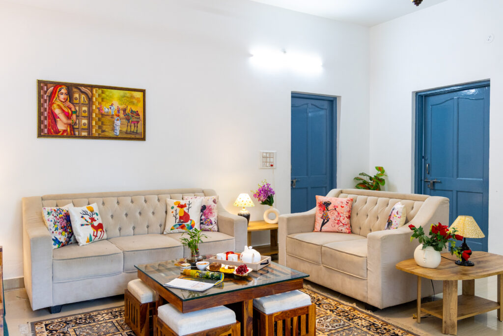 Udaipur villa sitting area