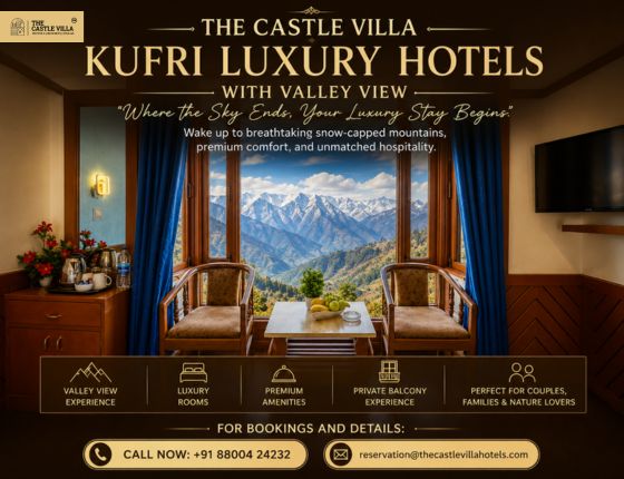Best hotels in kufri with valley view, luxury Hotels in kufri with mountain valley view, The Castle Villa Kufri