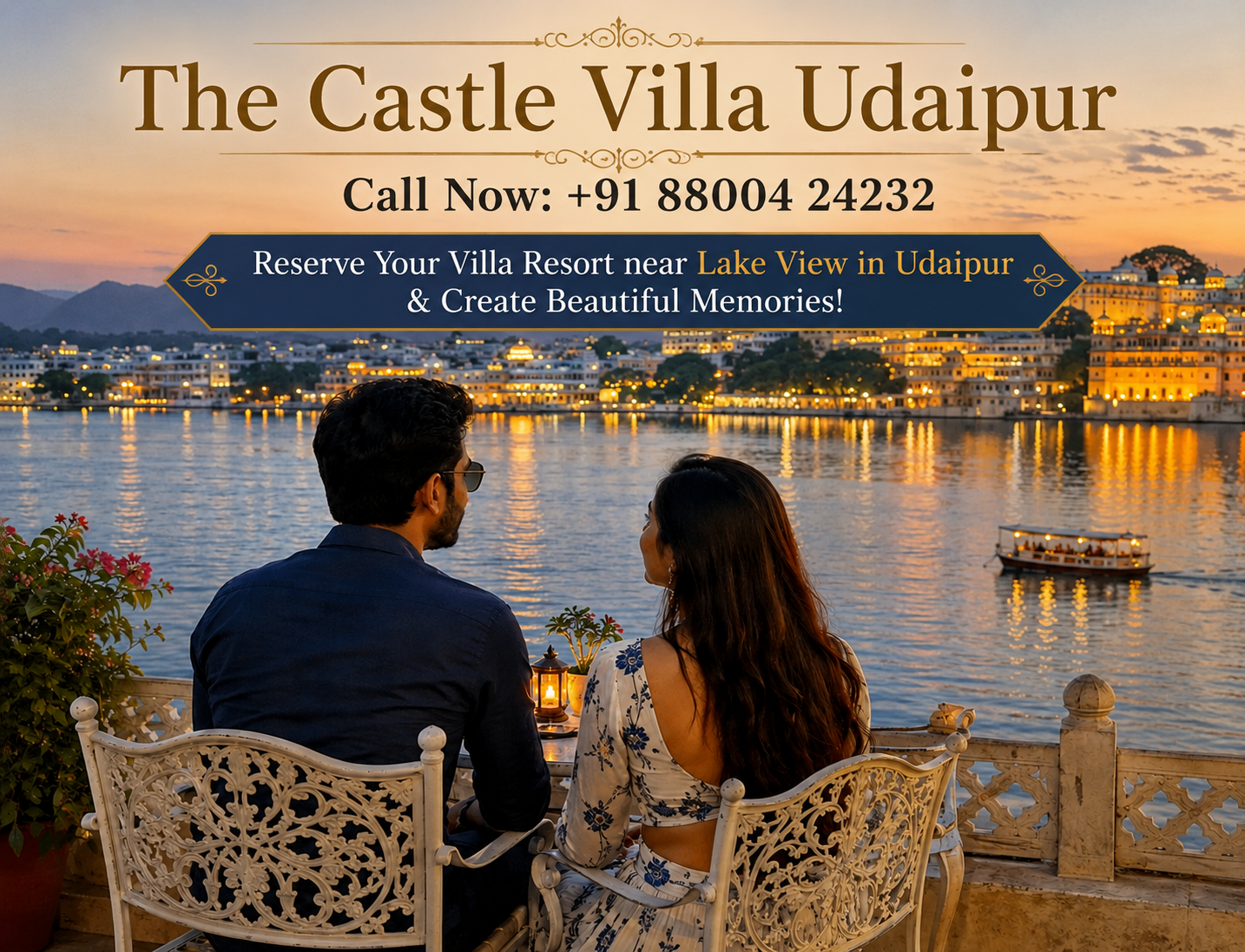 best villas resorts near lake view in Udaipur