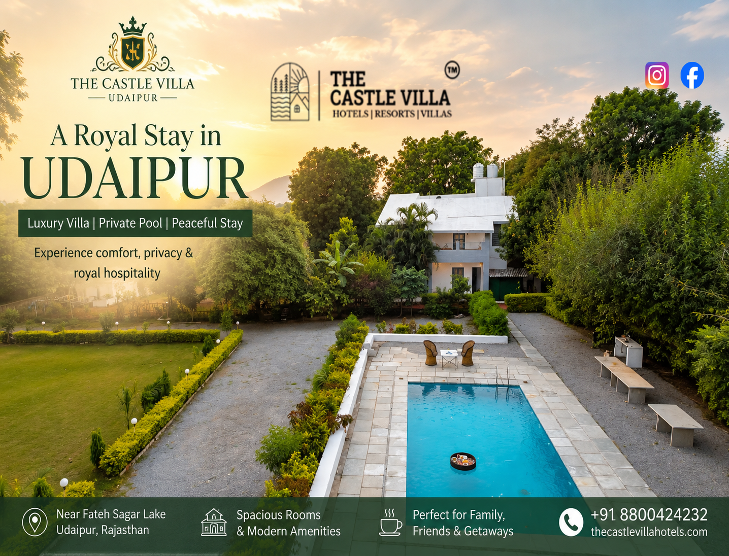 Best Villa in Udaipur with swimming pool