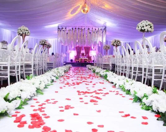 Villa in Udaipur for destination wedding with decorated lawn