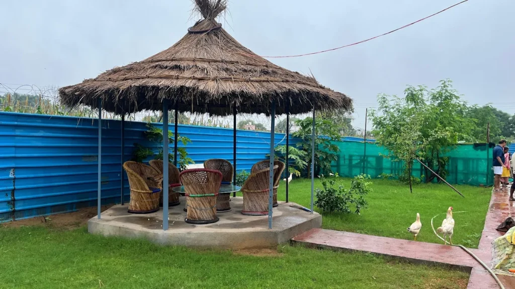 Best wedding venue in Gurgaon: Castle Villa Resort lawn setup